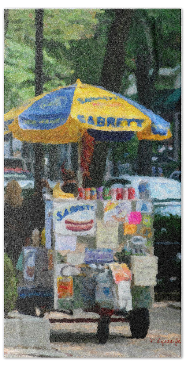 Sabrett Beach Sheet featuring the painting Lunch Cart by Lynne Jenkins