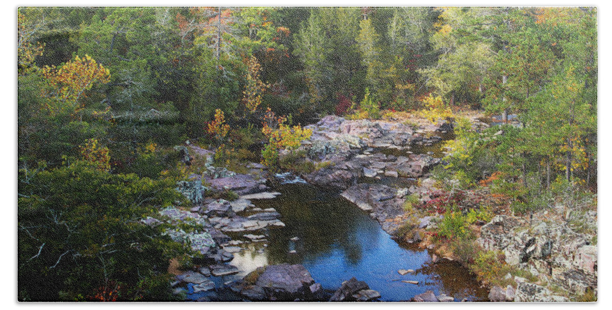 Marble Creek Beach Towel featuring the photograph Marble Creek 1 by Greg Matchick