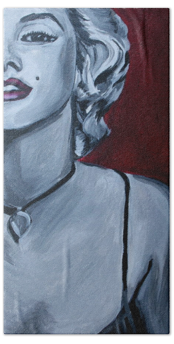 Marilyn Monroe Beach Towel featuring the painting Marilyn Monroe by Kate Fortin
