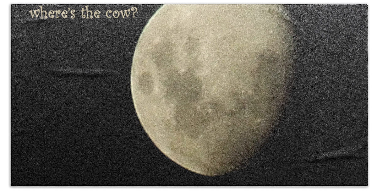 Birthday Beach Towel featuring the photograph Moon Missing Cow by Vicki Ferrari