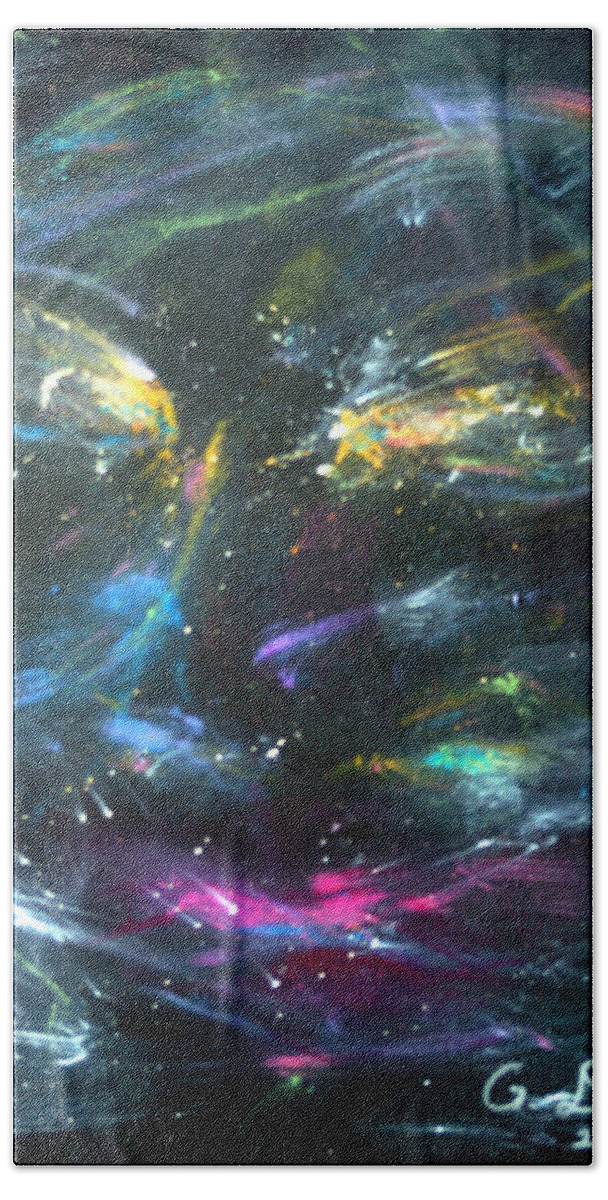 Gail Daley Beach Sheet featuring the painting Nebula's Face by Gail Daley
