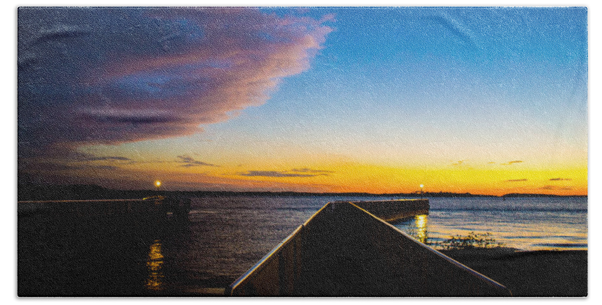 Pier Beach Towel featuring the photograph Night Approaches by Shannon Harrington