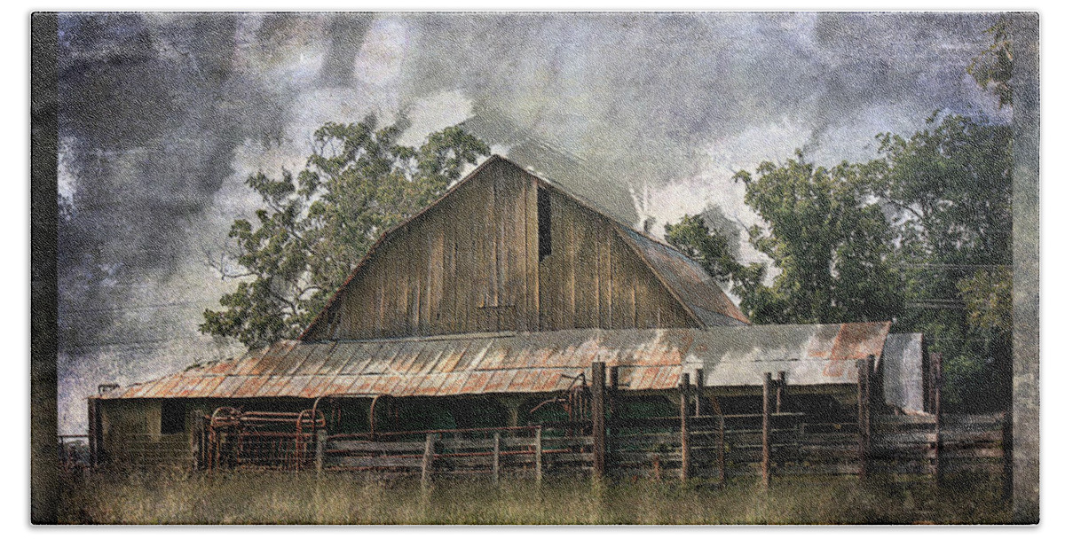 Barn Beach Towel featuring the photograph Old Cattle Barn by Barry Jones