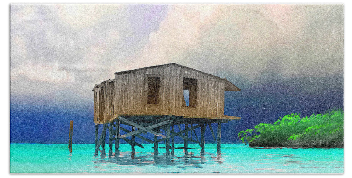 Old House Beach Sheet featuring the photograph Old House near the Storm filtered by Duane McCullough