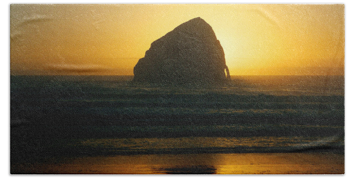 Photo Beach Sheet featuring the photograph Pacific City Sunset by Chriss Pagani