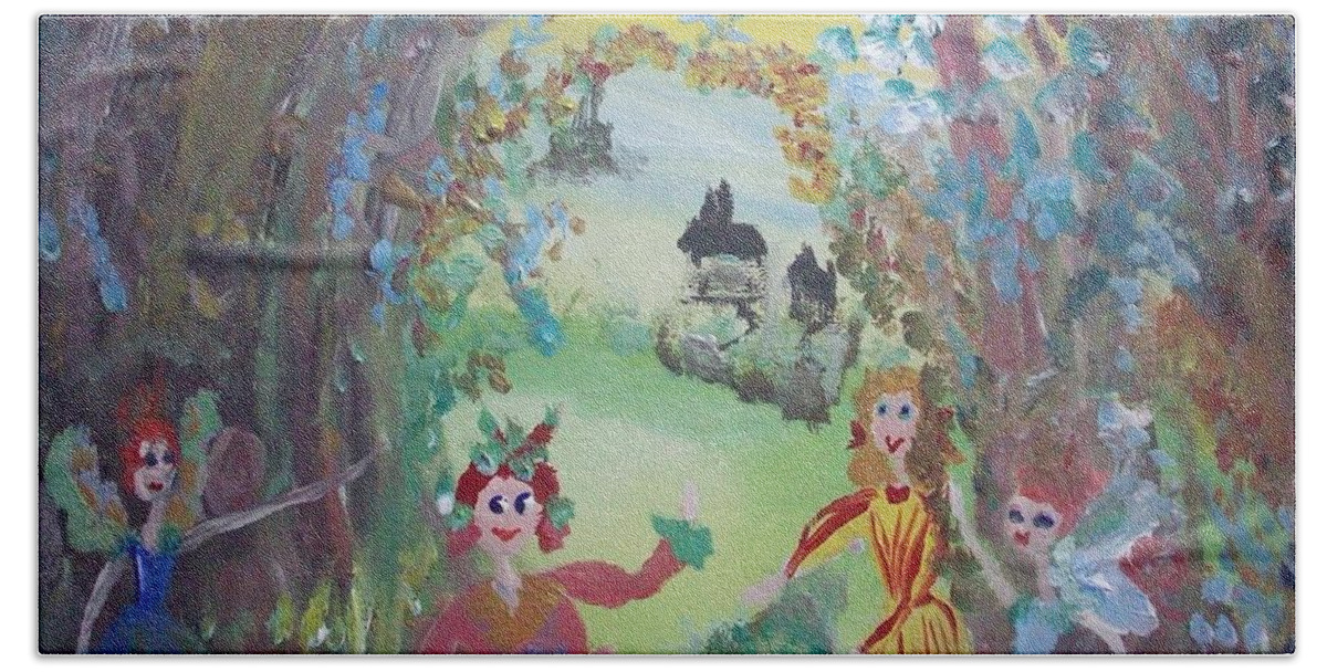 Panto Beach Sheet featuring the painting Panto time by Judith Desrosiers