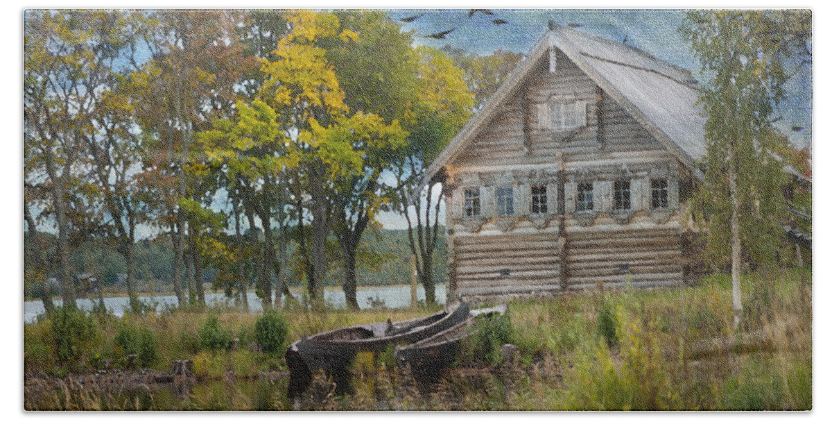 Kizhi Beach Sheet featuring the photograph Peasant House. Kizhi Island. Russia. by Juli Scalzi