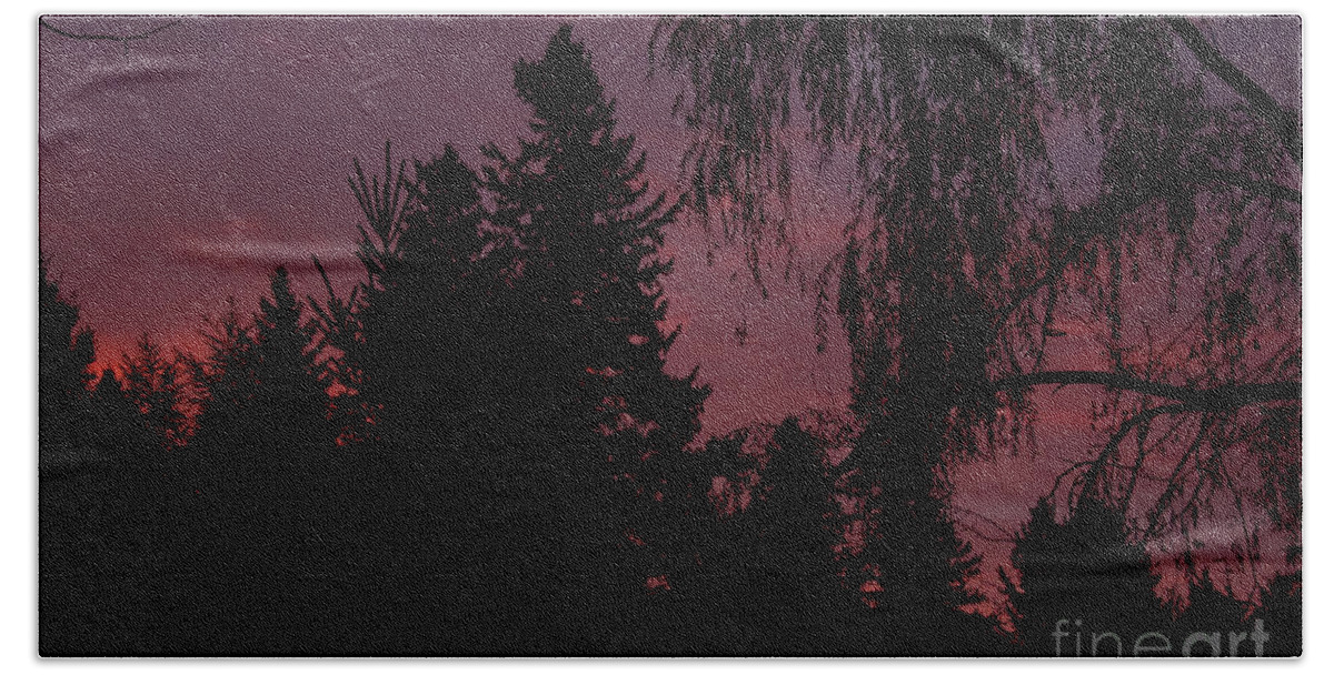 Sunrise Beach Towel featuring the photograph Pink Sky in the Morning by Cheryl Baxter