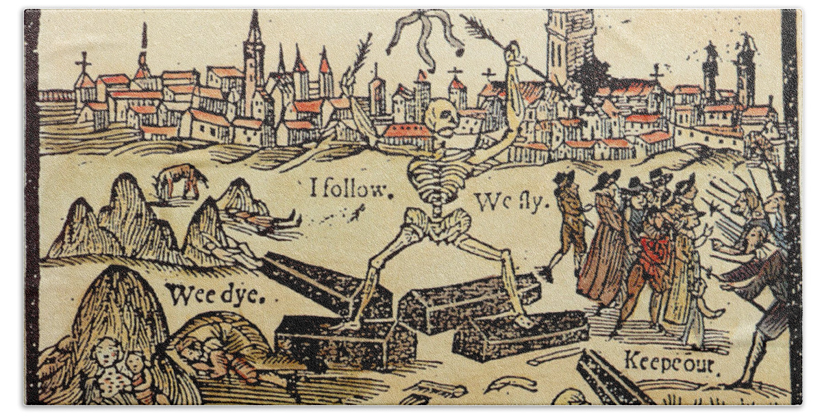 Plague Beach Towel featuring the photograph Plague In London 1625 by Science Source