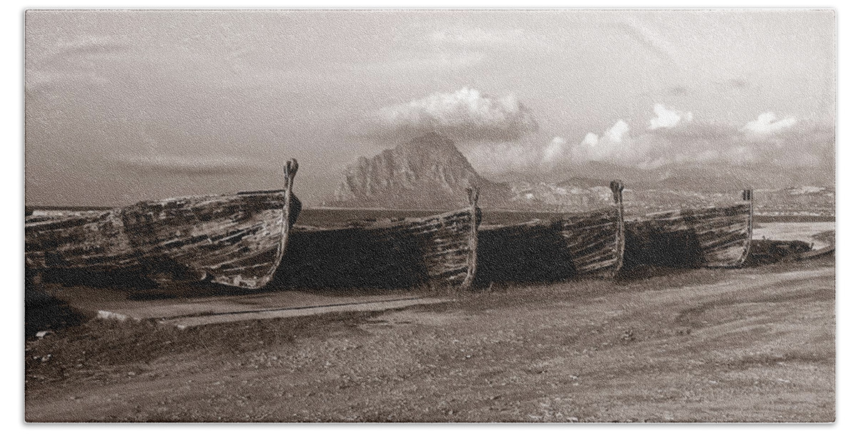 Old Port Of Trapani Beach Towel featuring the photograph Abandoned Port Of Trapani by Silva Wischeropp