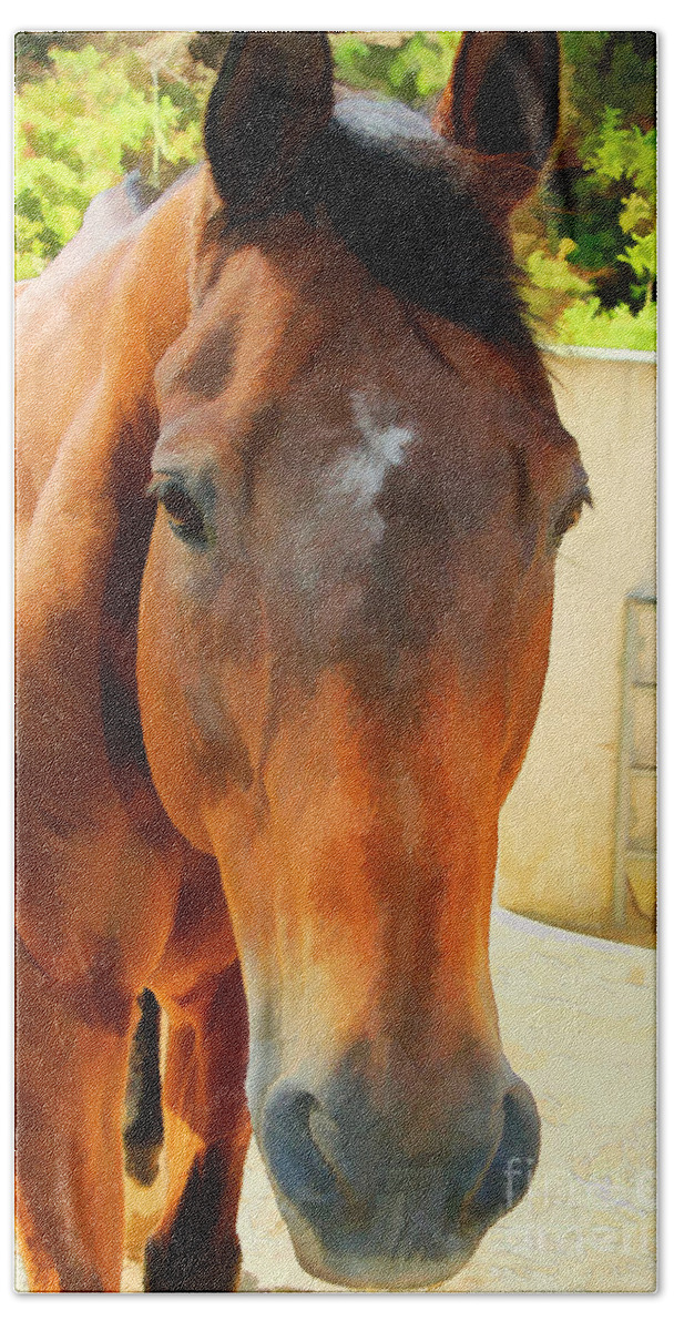 Posing Horse Beach Sheet featuring the photograph Posing Horse by Mariola Bitner