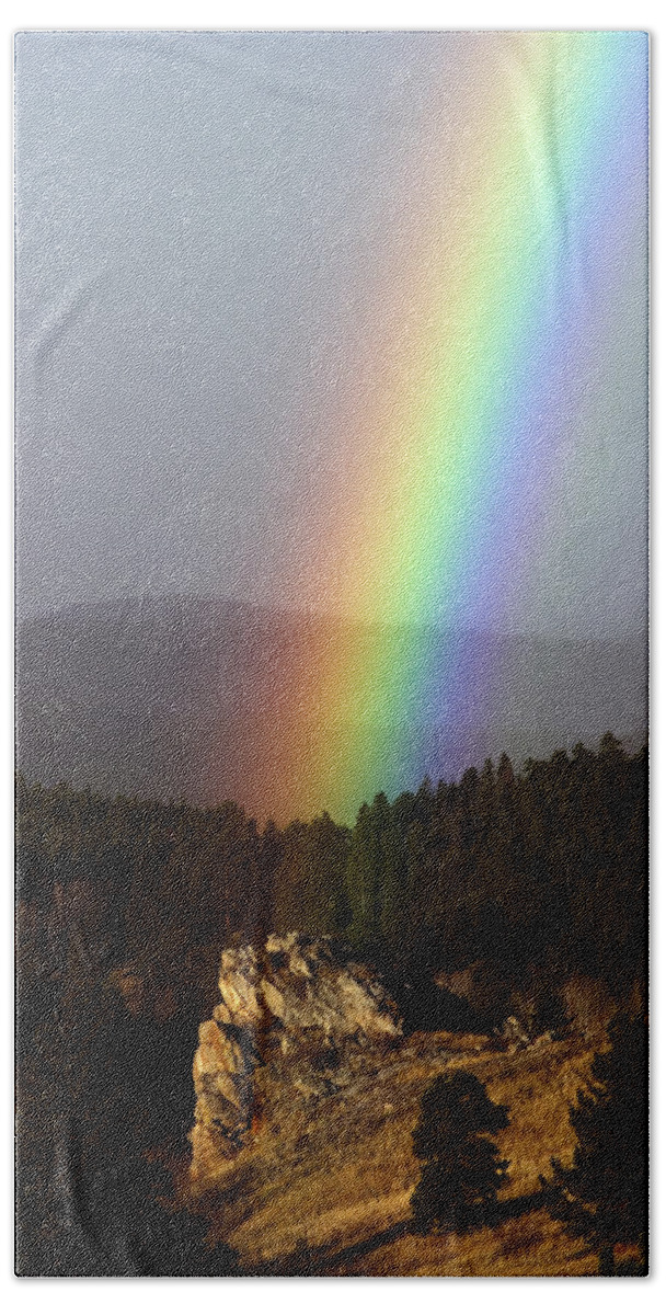 Rainbow Beach Towel featuring the photograph Rainbow by Mark Ivins