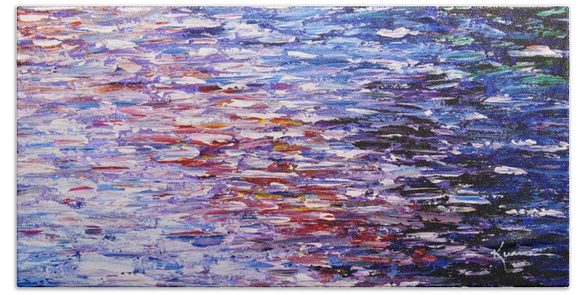 Seascape Beach Sheet featuring the painting Reflections by Kume Bryant