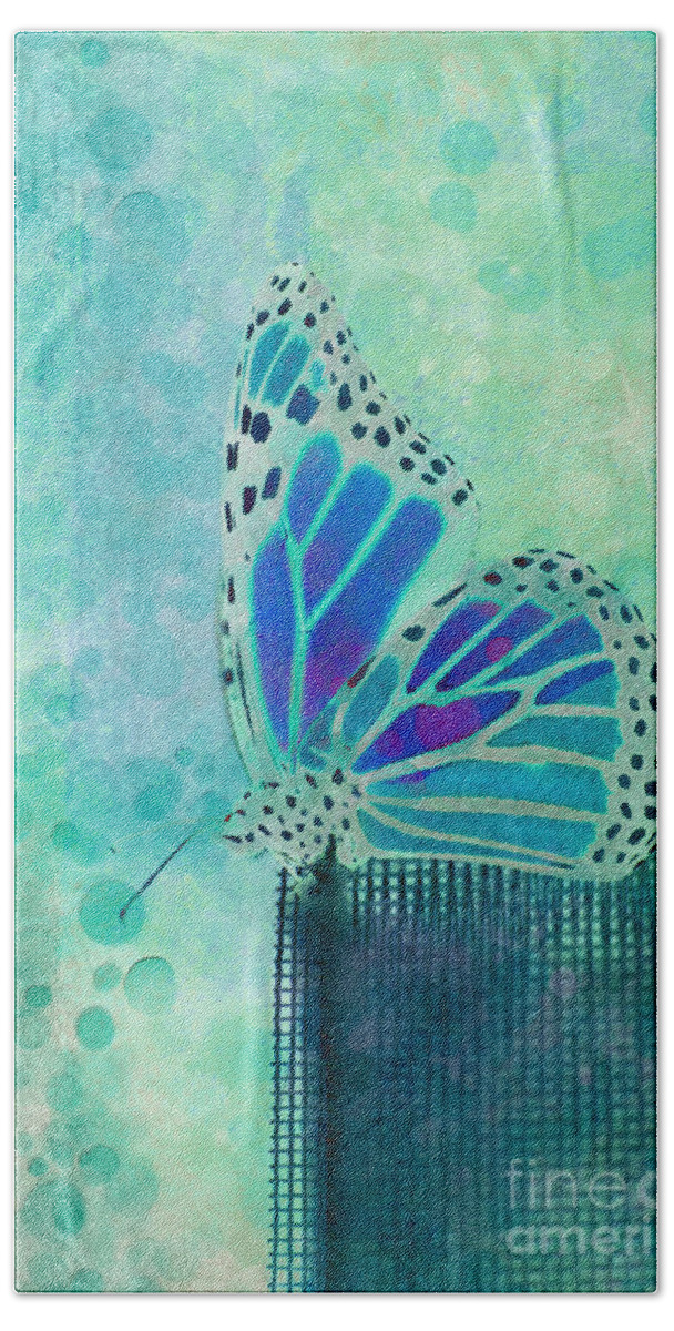 Butterfly Beach Towel featuring the digital art Reve de Papillon - s02b by Variance Collections
