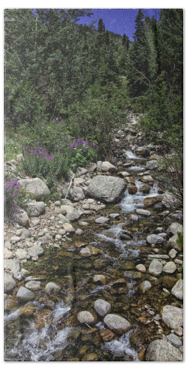 Rocks Beach Towel featuring the photograph Rocks and Rolling Stream - Vail by Madeline Ellis