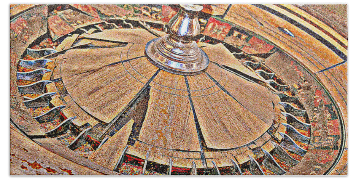 Old Roulette Wheel Beach Towel featuring the photograph Round And Round We Go by Diane montana Jansson
