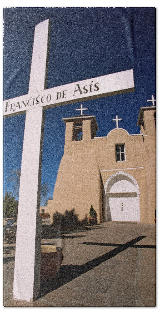 Taos Beach Sheet featuring the photograph San Francisco De Asis by Ron Weathers