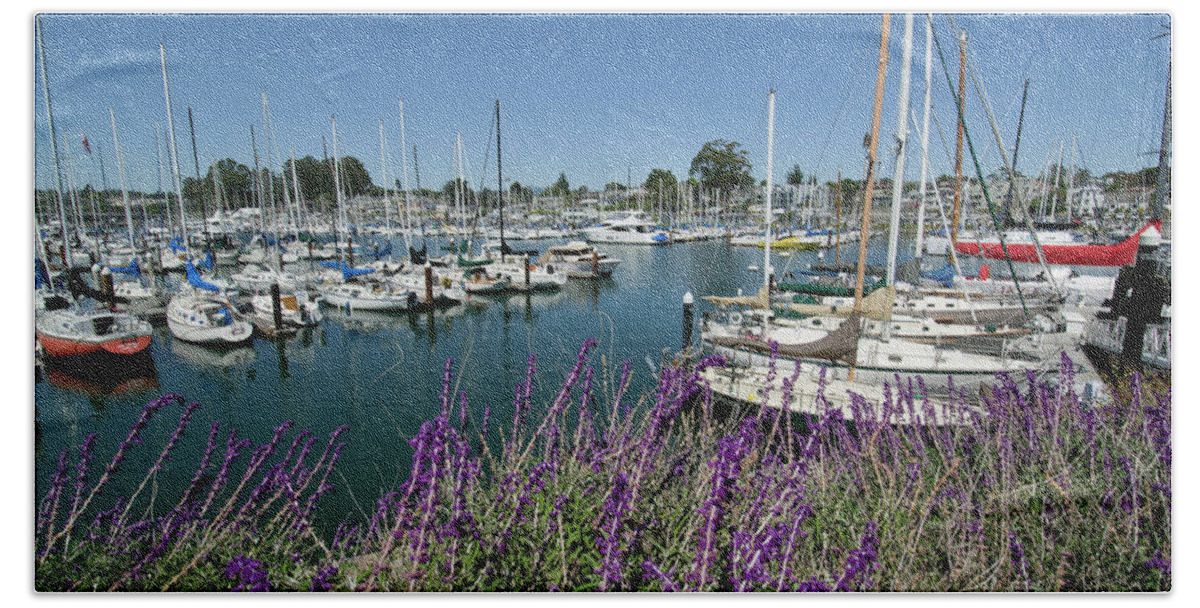 Santa Beach Towel featuring the photograph Santa Cruz Harbor - California by Brendan Reals