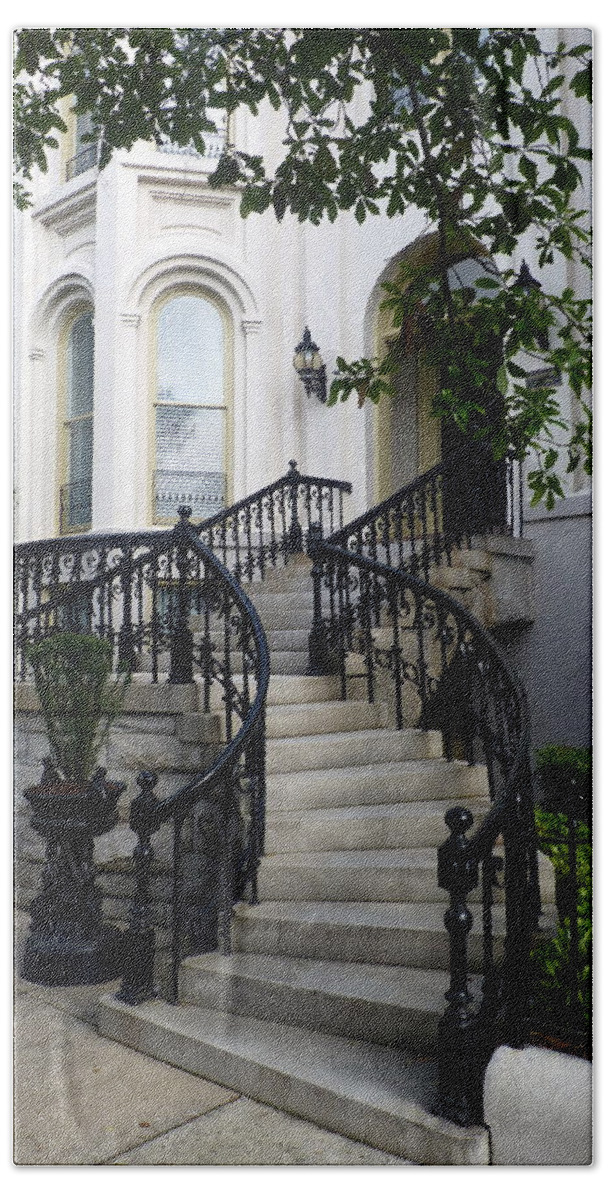 Stairway Beach Sheet featuring the photograph Savannah Stairway by Carla Parris
