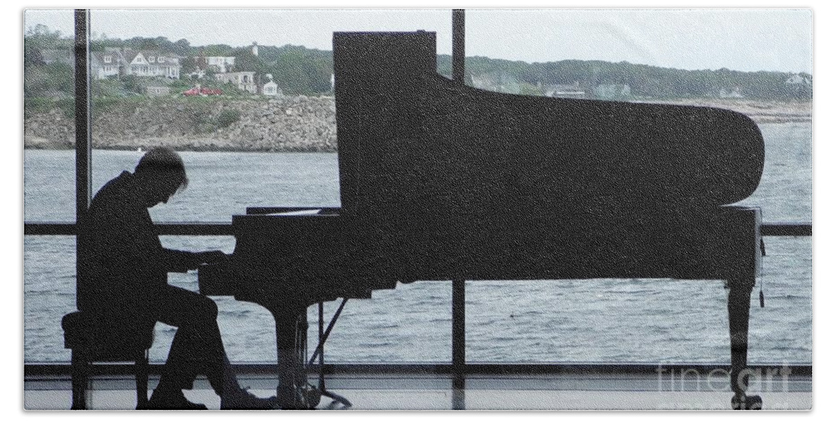Grand Piano Silhouette Beach Towel featuring the photograph Silhouette by Michelle Welles