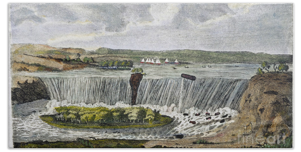 18th Century Beach Towel featuring the photograph St. Anthony Falls, Mn by Granger