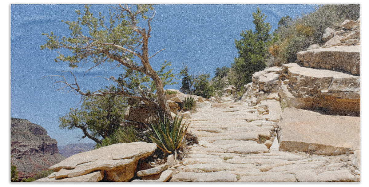Trail Beach Towel featuring the photograph Steps on the Hermit's Rest Trail II by Julie Niemela