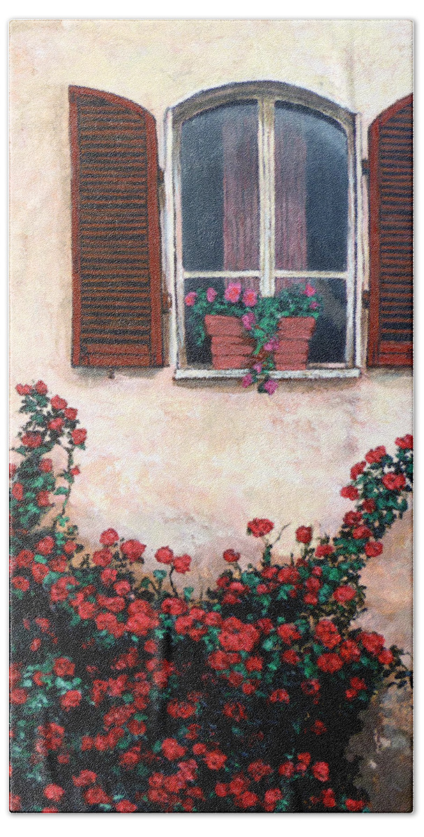 Studio Window Beach Towel featuring the painting Studio Window by Tom Roderick