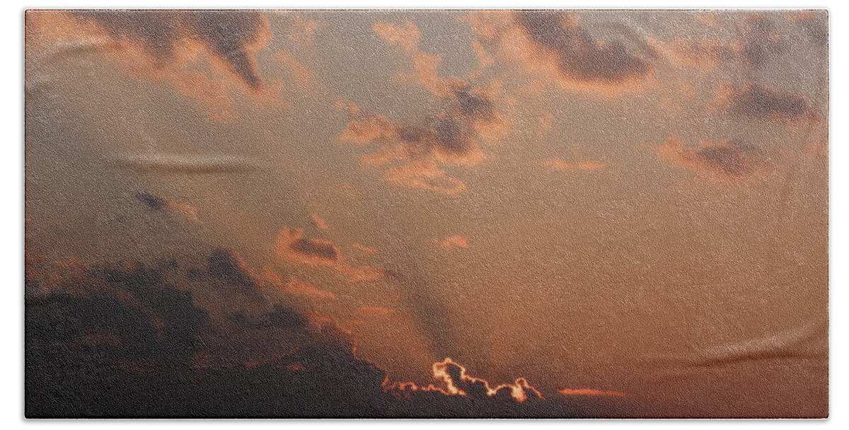 Sunrise Beach Towel featuring the photograph Sunrise In The Clouds by Kim Galluzzo Wozniak