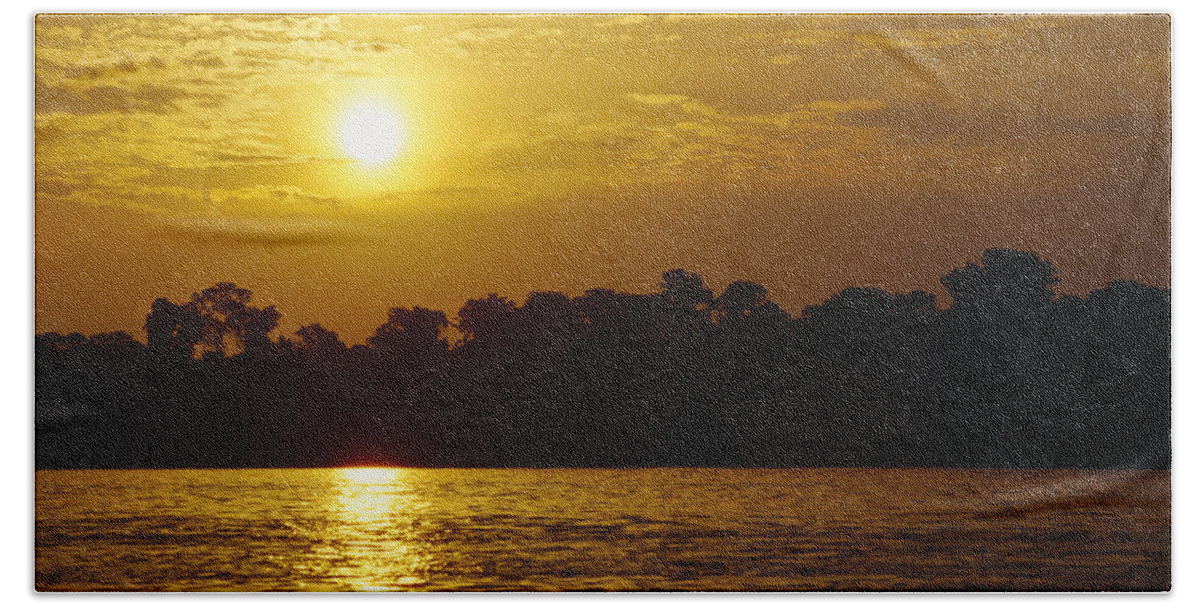 Mp Beach Towel featuring the photograph Sunset Over Lowland Tropical Rainforest by Gerry Ellis