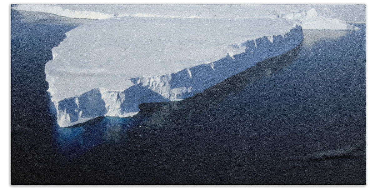 00141090 Beach Towel featuring the photograph Tabular Iceberg Along Fast Ice Edge by Tui De Roy