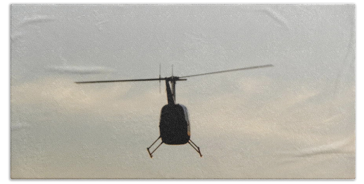 Helicopter Beach Towel featuring the photograph Taking Flight by Kim Galluzzo