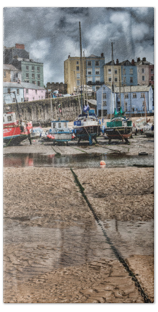 Tenby Harbour Beach Towel featuring the photograph Tenby Harbour 2 by Steve Purnell