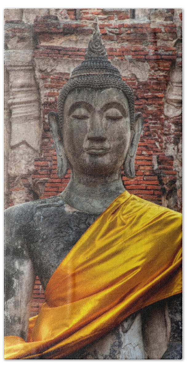 Ayutthaya Beach Sheet featuring the photograph Thai Buddha by Adrian Evans