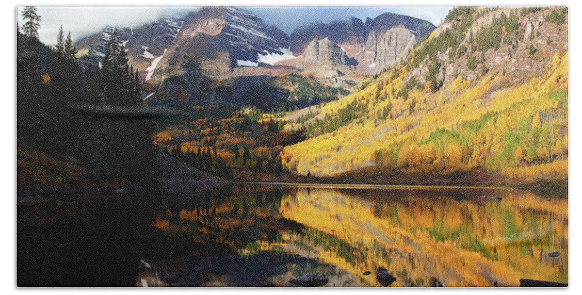 Autumn Colors Photograph Beach Towel featuring the photograph The Bells are Ringlng by Jim Garrison