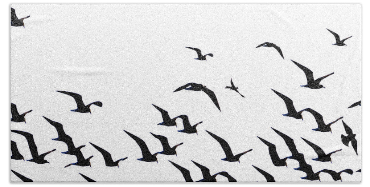 Seagulls Beach Towel featuring the photograph The Flock by Bill Cannon