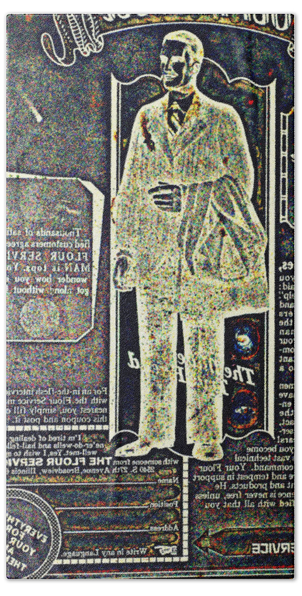 Antique Printers Plate Beach Sheet featuring the photograph The Flour Man by Diane montana Jansson