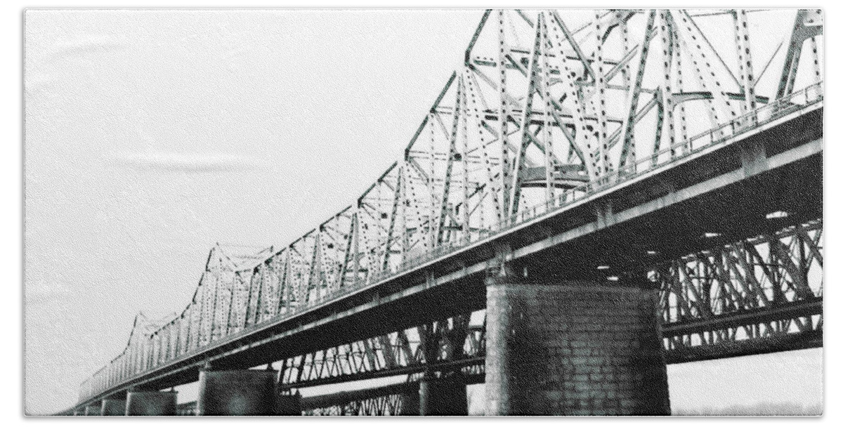 River Beach Towel featuring the photograph The Old Bridges at Memphis by Lizi Beard-Ward