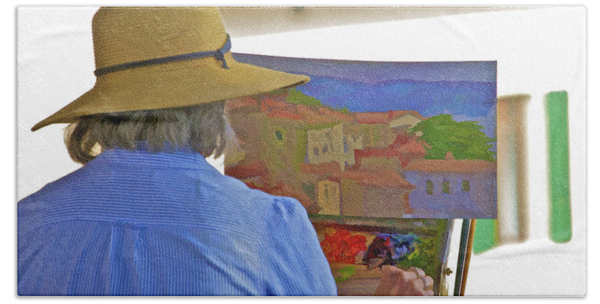 Cortona Beach Towel featuring the photograph The Painter by David Letts