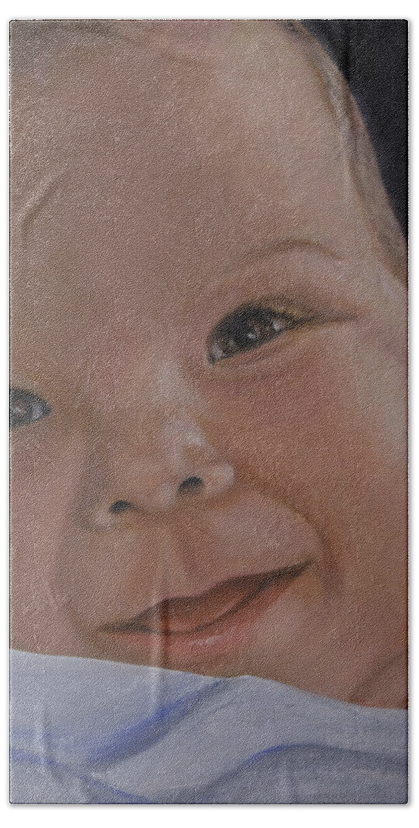 Baby Beach Towel featuring the painting The Perfect Baby by Quwatha Valentine