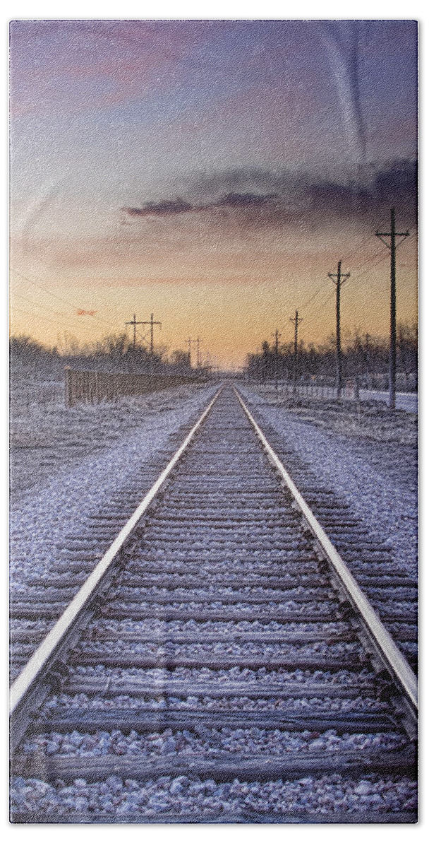 Train Beach Towel featuring the photograph Train Tracks and Color by James BO Insogna