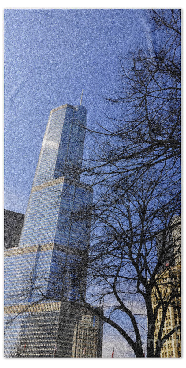 Trump Tower Beach Towel featuring the photograph Trough the branches by Dejan Jovanovic