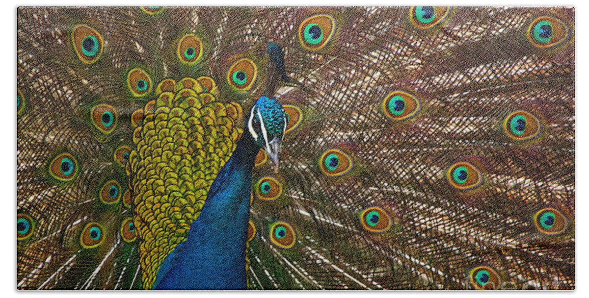 Peacock Beach Sheet featuring the photograph Turquoise And Gold Wonder by Byron Varvarigos