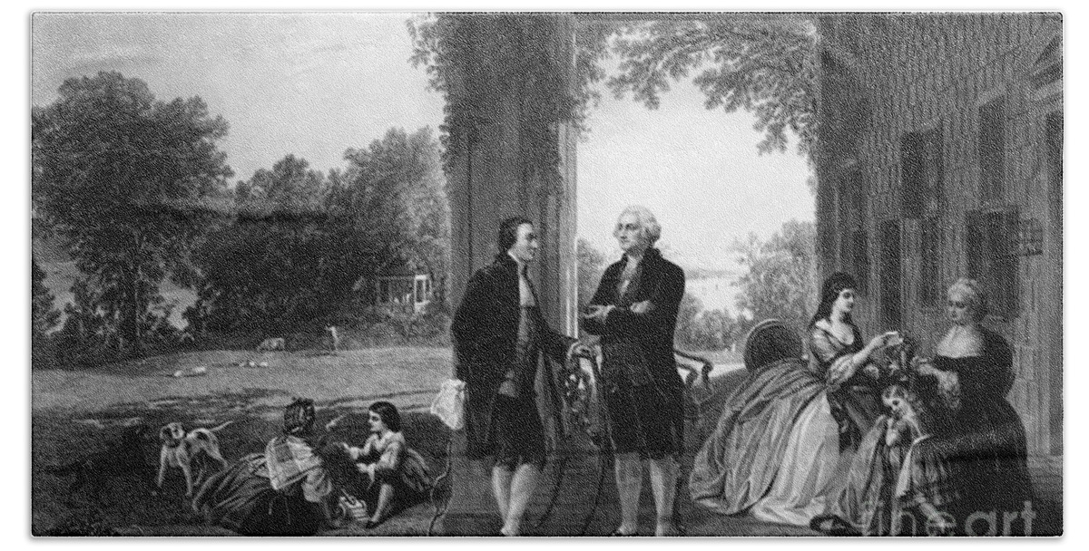 History Beach Towel featuring the photograph Washington And Lafayette, Mount Vernon by Library of Congress