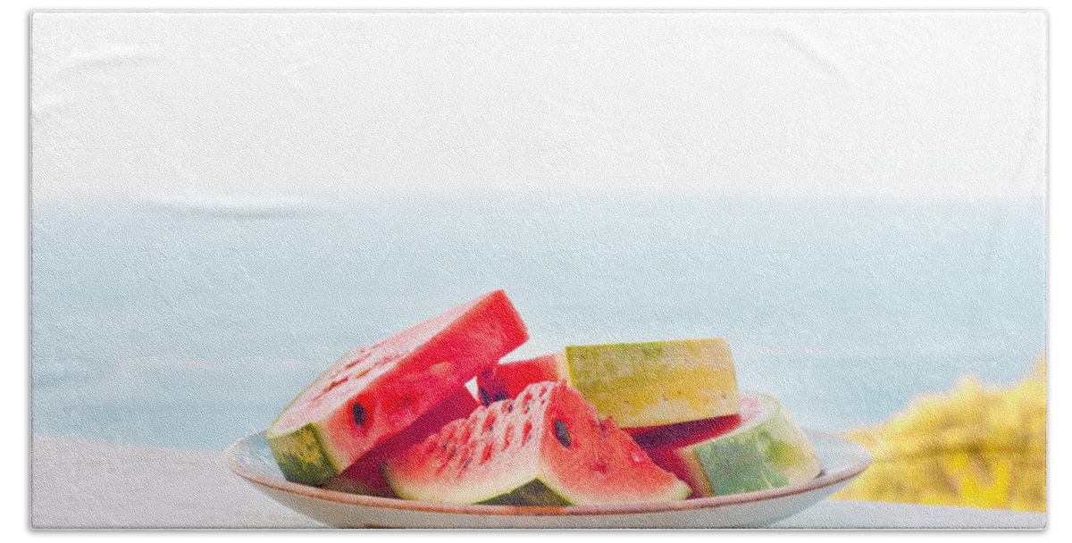 Appetiser Beach Towel featuring the photograph Water melon by Tom Gowanlock