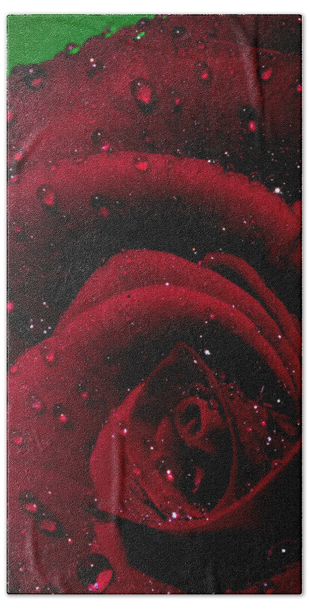 Abstract Beach Towel featuring the photograph Wet rose by Nathan Wright