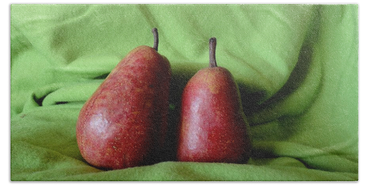Fruit Beach Towel featuring the photograph What a Pear by Maria Bonnier-Perez