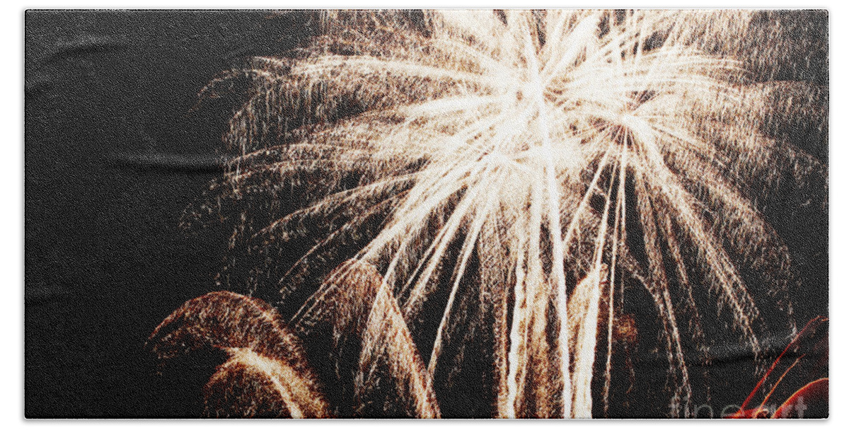 Fireworks Beach Towel featuring the photograph White explosion by Agusti Pardo Rossello
