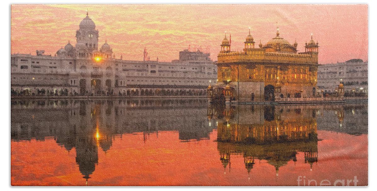 Amritsar Beach Sheet featuring the photograph Golden Temple by Luciano Mortula