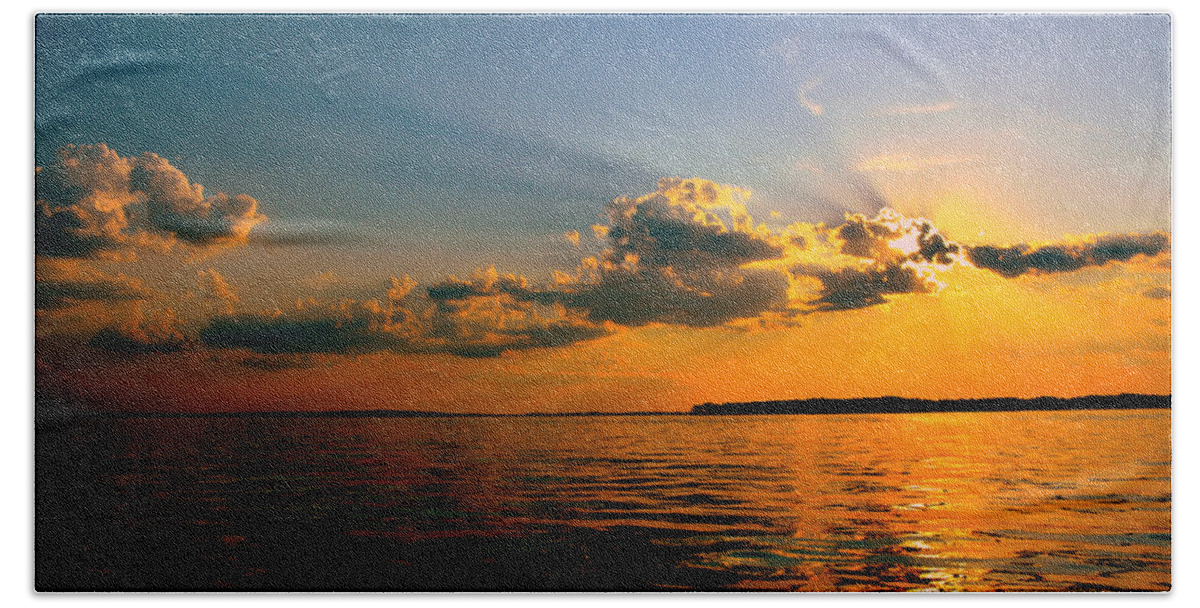 Sunset Beach Towel featuring the photograph Perfect Ending To A Perfect Day by Lisa Wooten