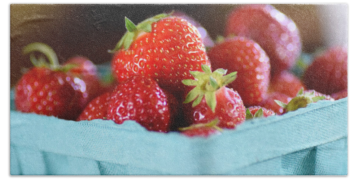 Strawberries Beach Towel featuring the photograph Sweet Summertime by Judy Salcedo